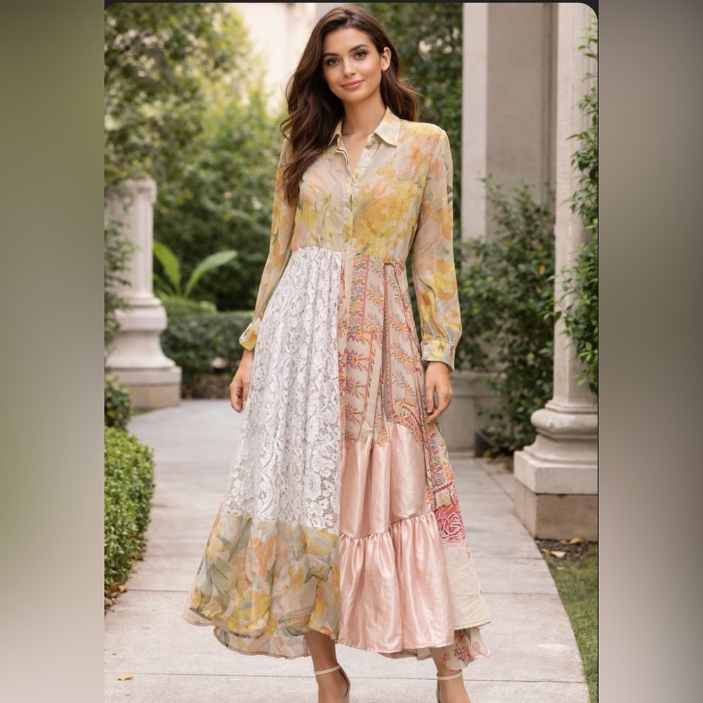 Floral Patchwork Maxi Dress
